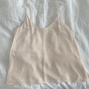 Everlane light pink silk tank top